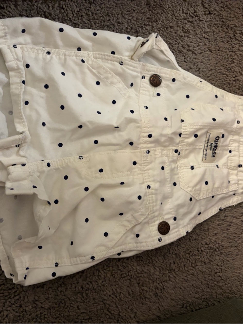 OshKosh B'gosh White Shorts with Navy Polka Dots